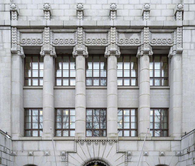 Detail of the street façade