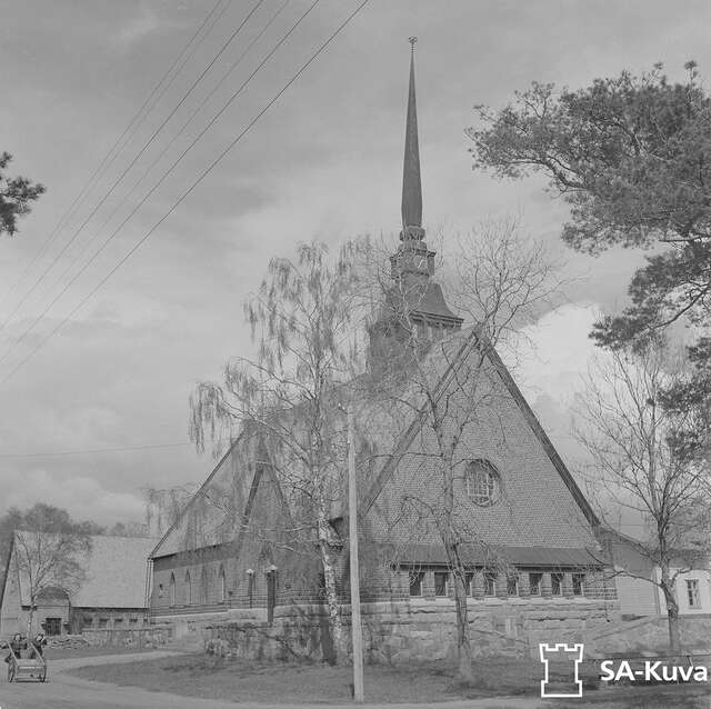St. George Church in 1944, parsonage is seen in the background