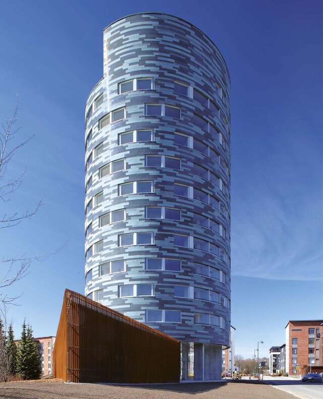 Street view of the housing tower.