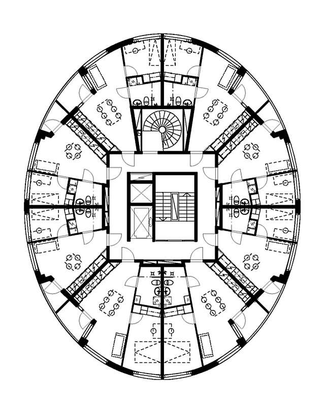 Floor plan of a housing floor