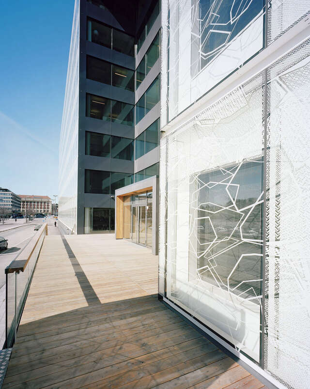 Main entrance of an office building