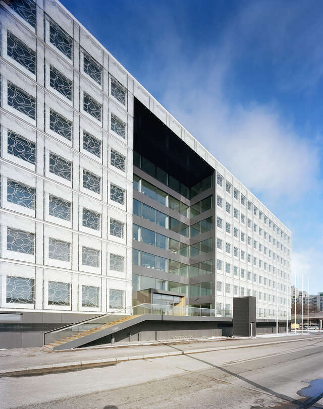 Elevation on a seven-storey office building