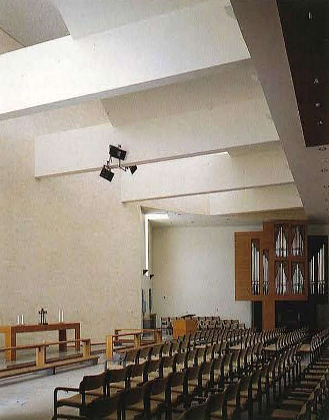 Church hall towards the organ