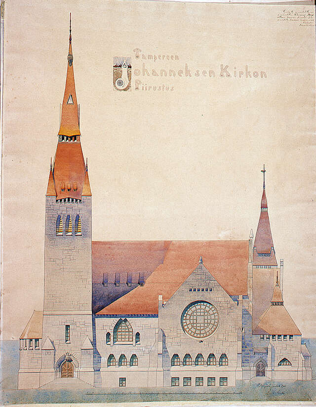 Drawing of a church