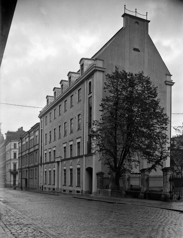 Streetview, a wood in front of a five-storey school building