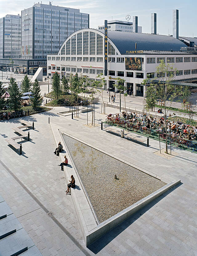 Public square in front of the shopping centre.
