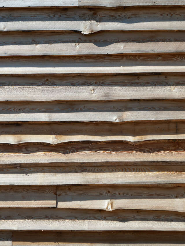 Detail of light wood slats