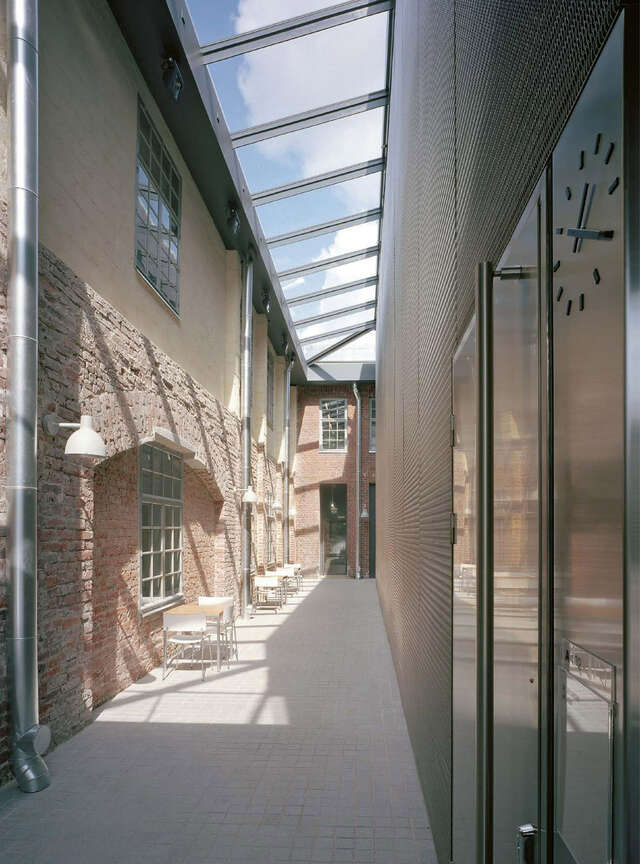 Foyer with a glass ceiling