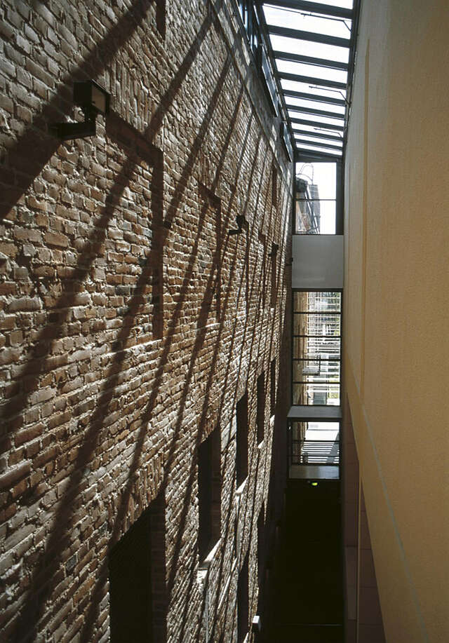 Interior with glass-ceiling