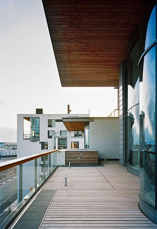 View from a top floor balcony