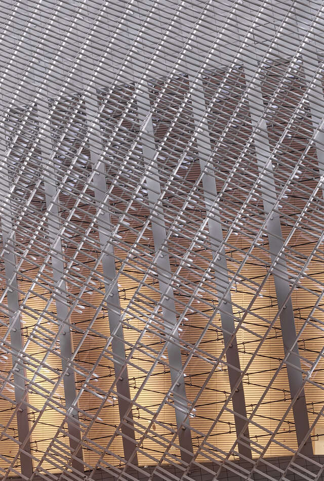 Ceramic and bamboo façade