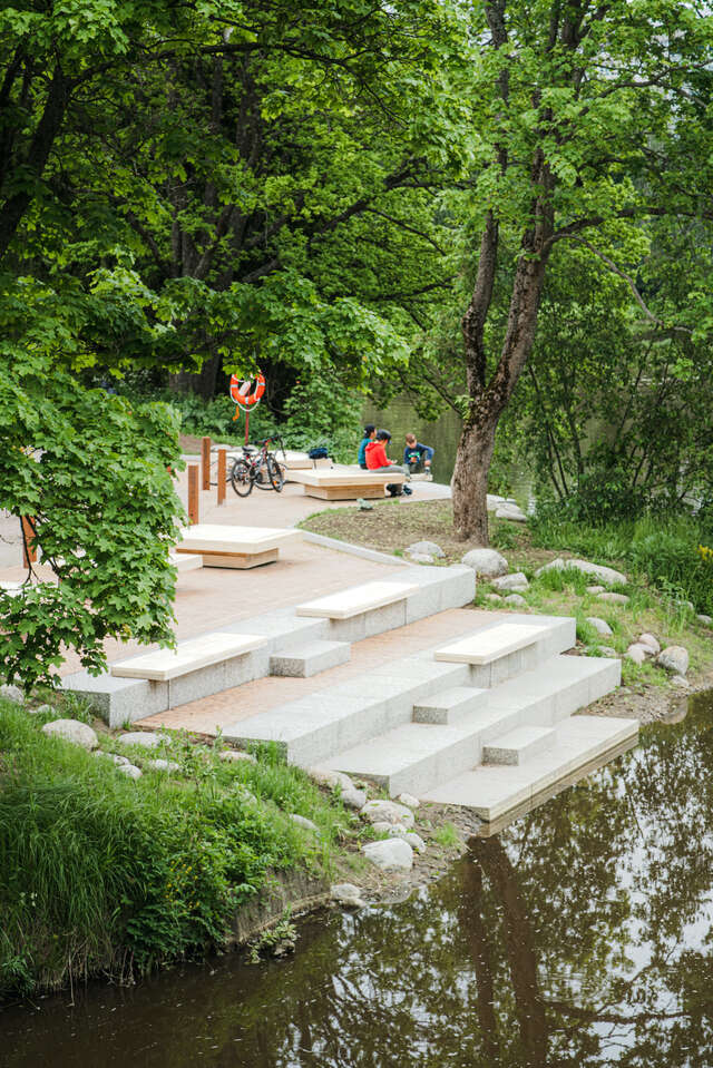 Large concrete slabs made for sitting