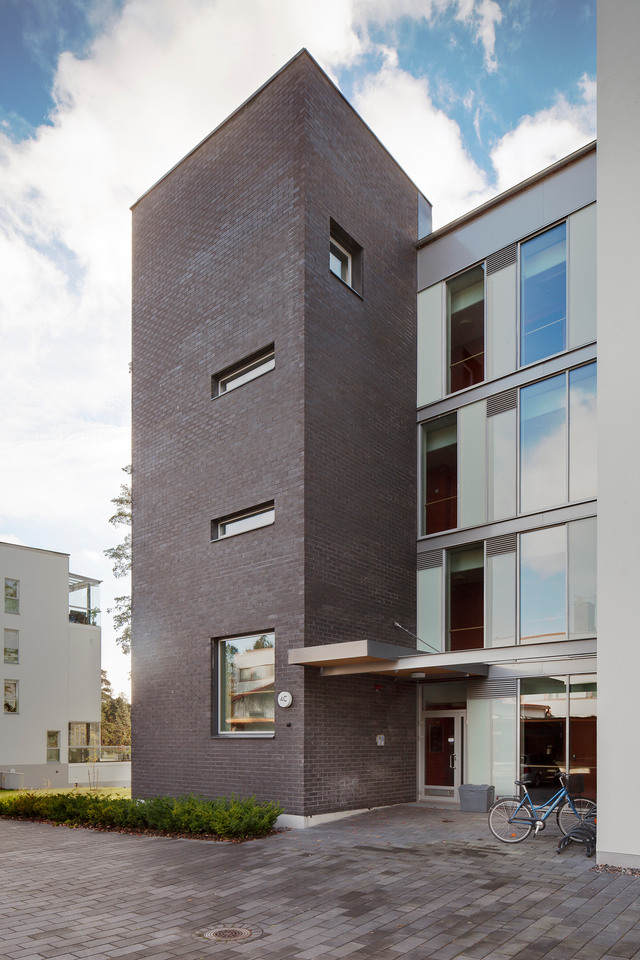 The facade of a building