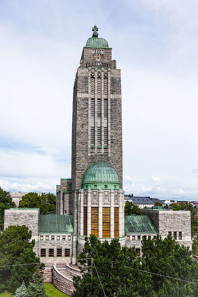 Rock church with a tall tower