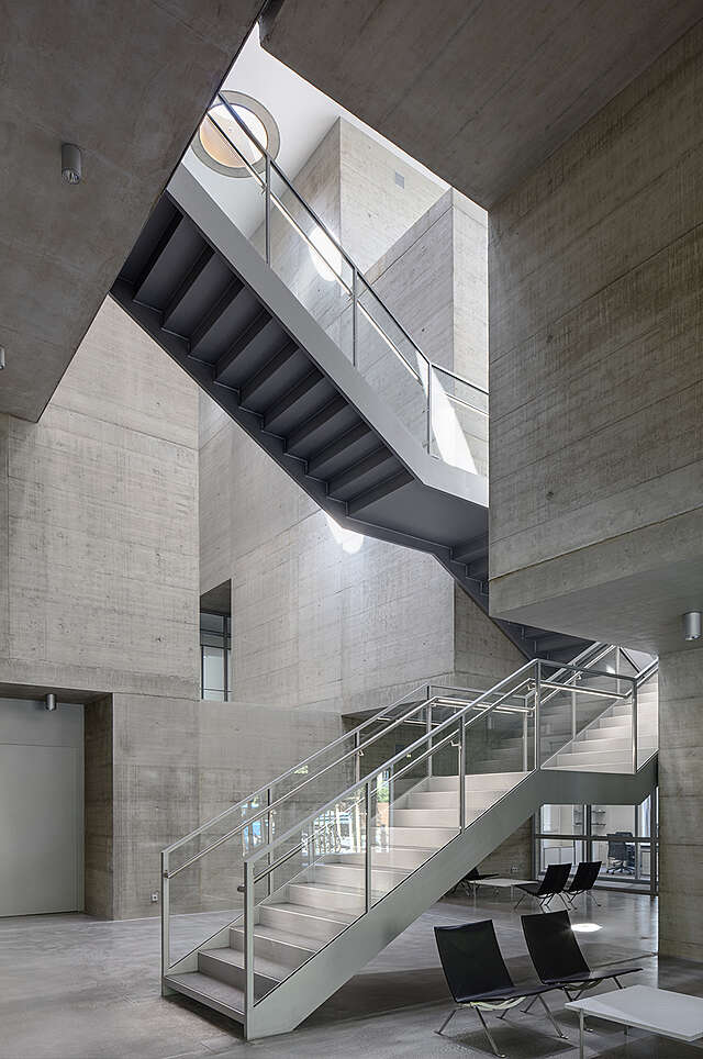 Stairway in a industrial style concrete environment.