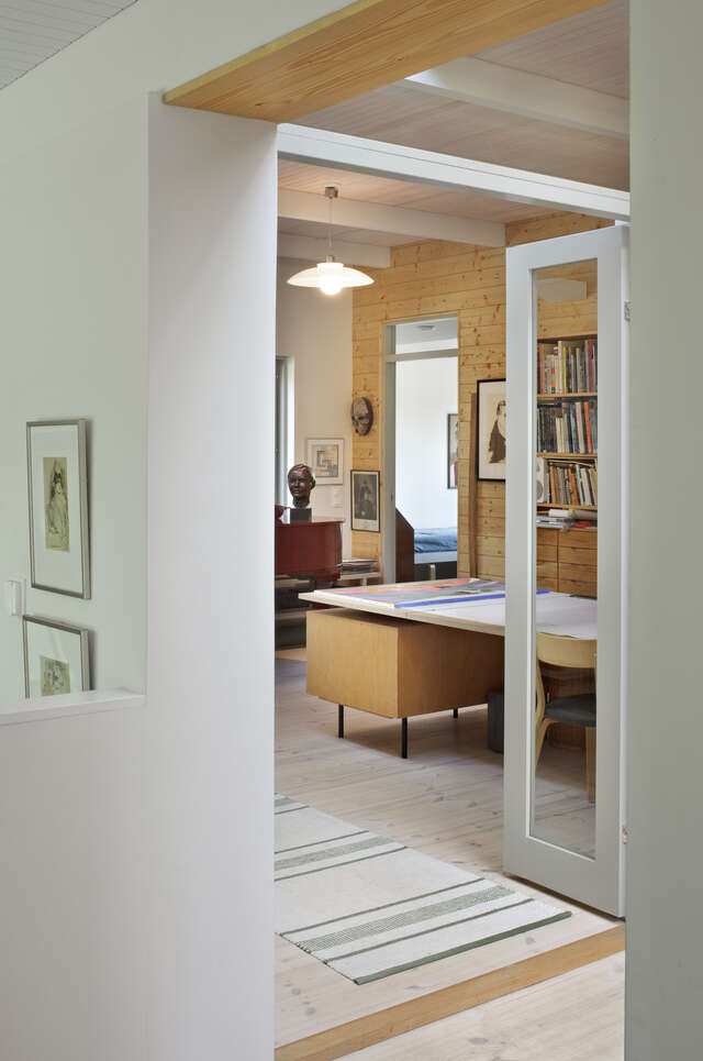 White and wooden toned doorway interior view