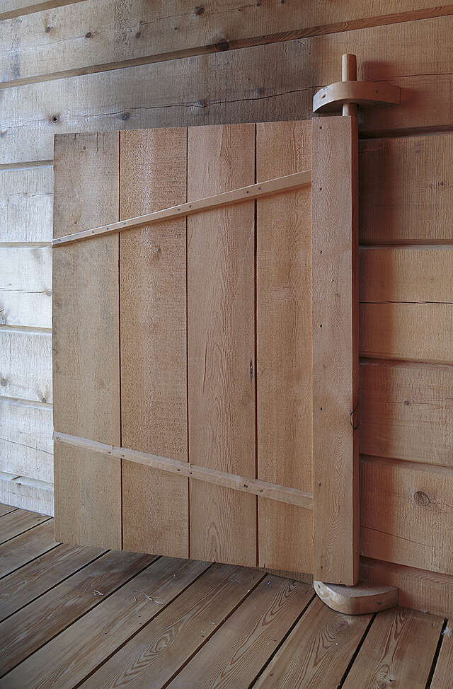 Sauna door.