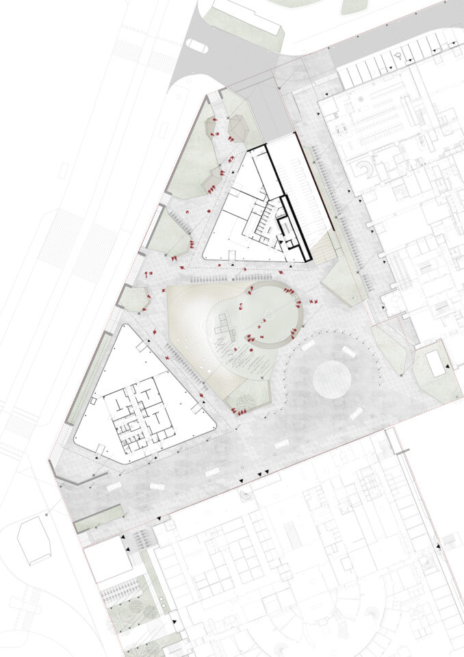 Ground plan, Keilaniemi Square and Pavilions