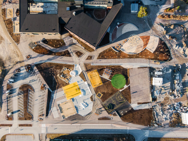 Aerial view, Sipoonlahti School Extension