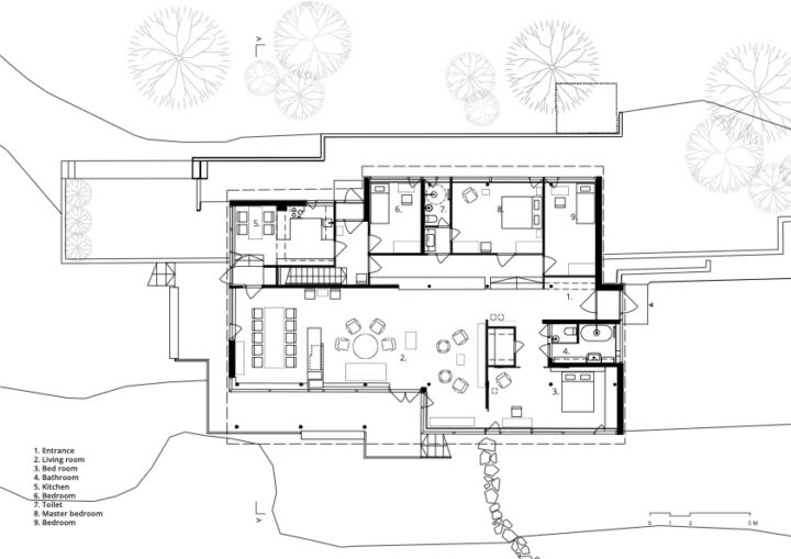 Villa floor plan, Villa Koivikko