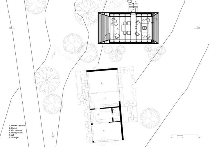 Writer's studio floor plan, Villa Koivikko