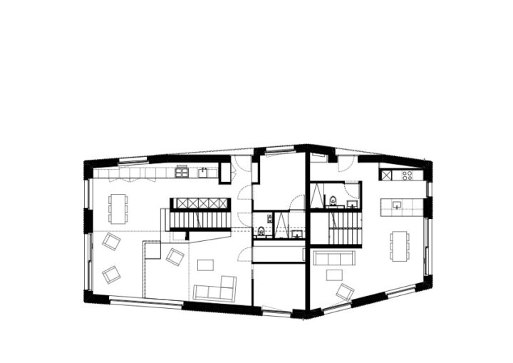 First floor floor plan, Villa Favre