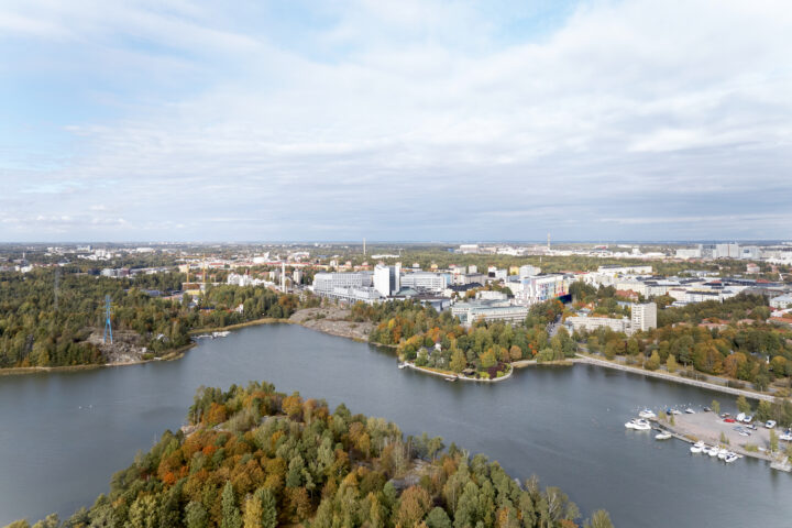 Aerial view, HUS Bridge Hospital