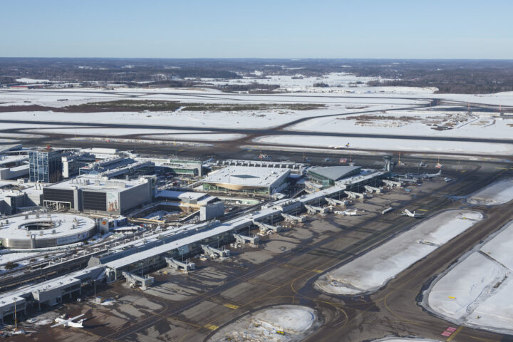 Aerial view, Helsinki Airport Departures and Arrivals Building