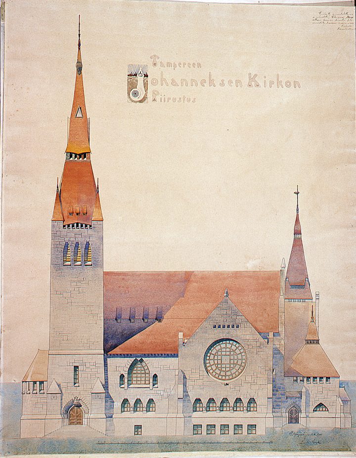 Original drawing, Tampere Cathedral