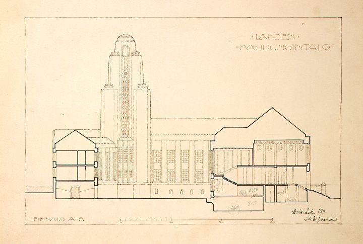 Original drawing, Lahti Town Hall