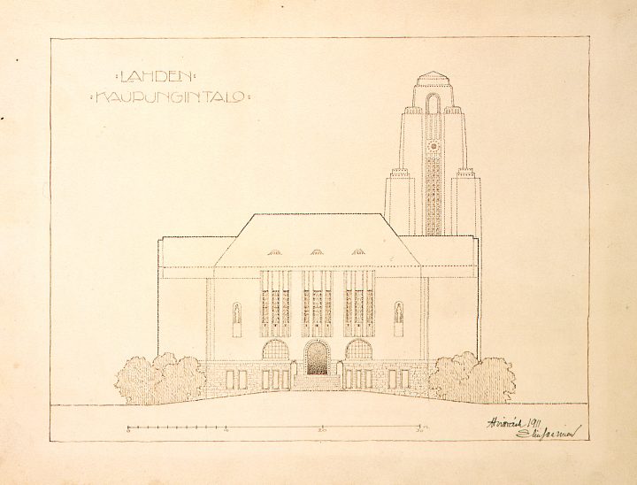 Original drawing, Lahti Town Hall