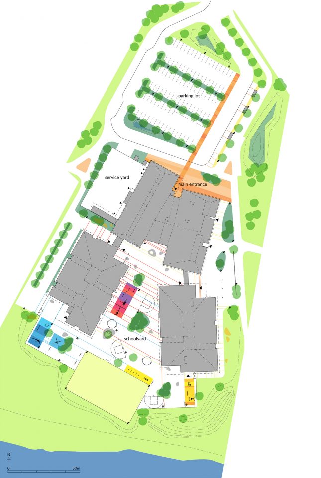 Site plan, Pudasjärvi Log Campus