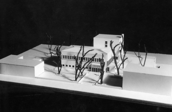 Scale model of Bryggman’s 1935 proposal for the extension, Åbo Akademi Book Tower