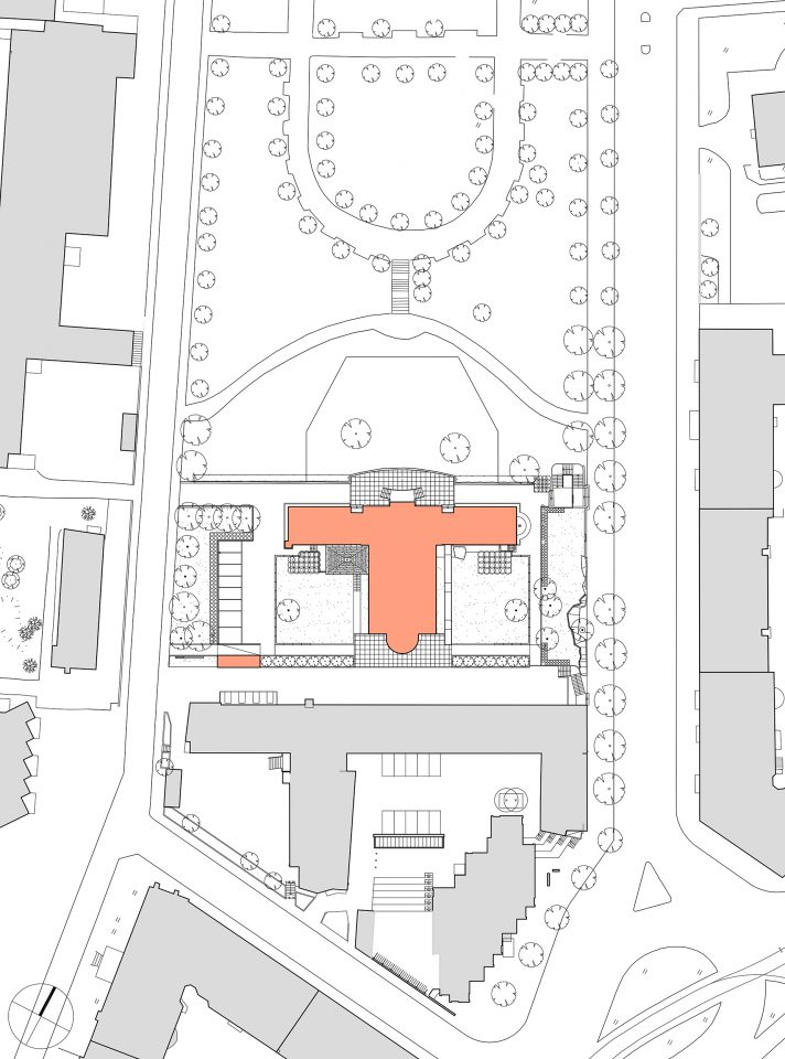 Site plan, Töölö Church