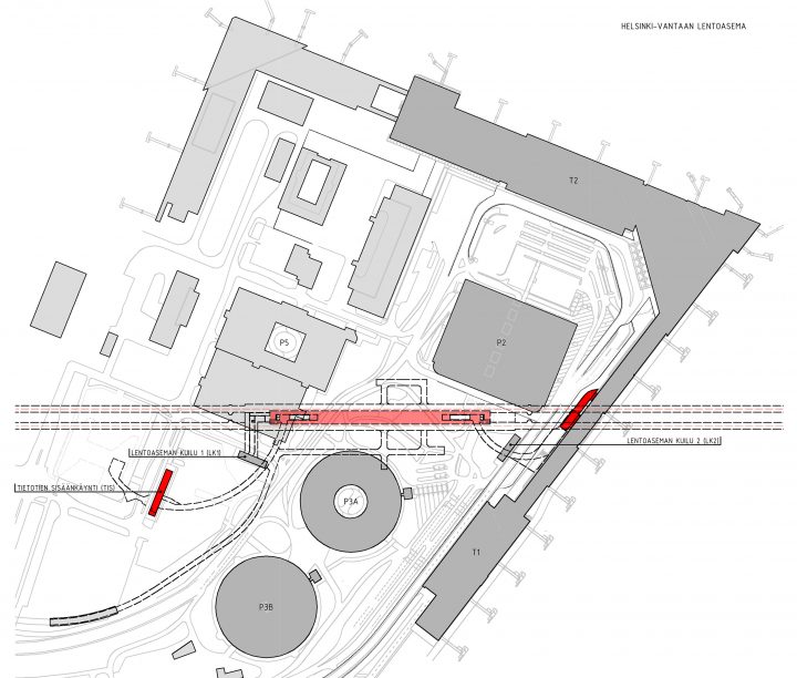 Site plan, Helsinki Airport Railway Station