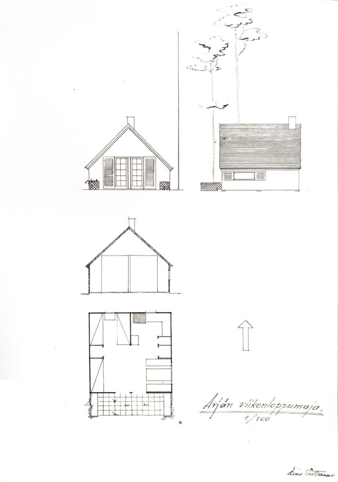 Drawings by architect Eino Pitkänen, Ärjänsaari Holiday Cottages