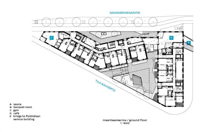Site plan and ground floor, Gullkronan Senior Housing