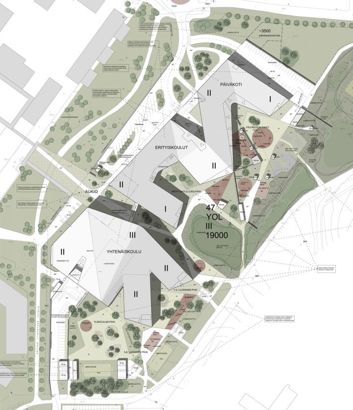 The site plan, Huhtasuo School Campus