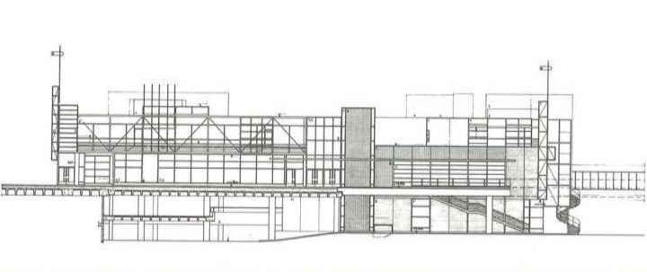 Shopping centre section plan and elevation, Itis Shopping Centre 1st phase
