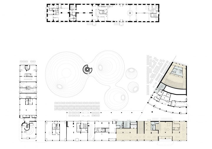 Ground floor plan, Amos Rex and Lasipalatsi