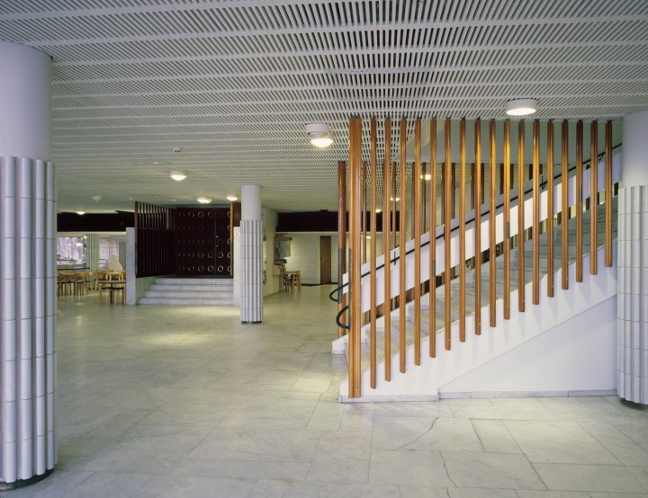 The lobby in the main building, University of Jyväskylä, the Aalto’s Campus