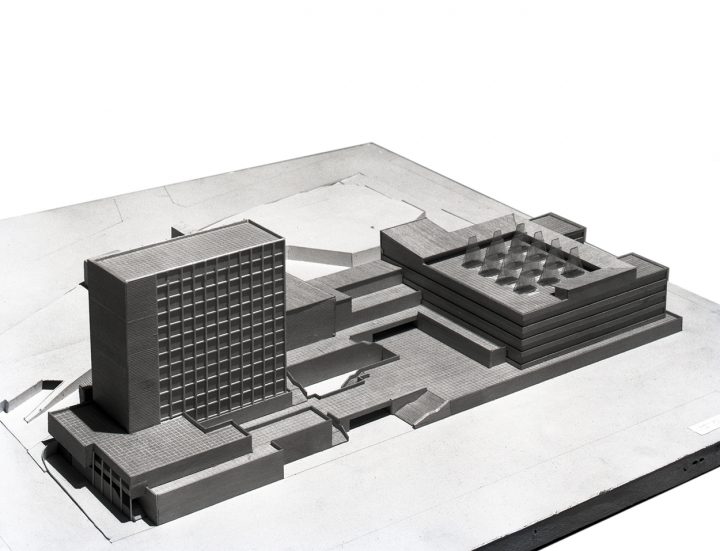 Competition scale model for the original site on Mannerheimintie street, 1948, National Pensions Institute