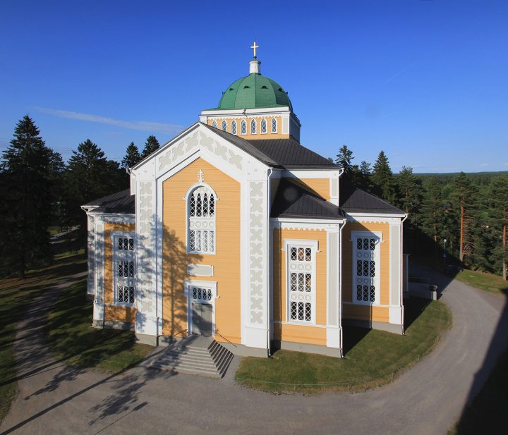 Church photographed from the bell tower, Kerimäki Wooden Church