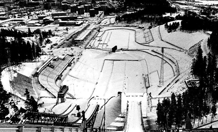 View from the ski jumping tower, Lahti Stadium