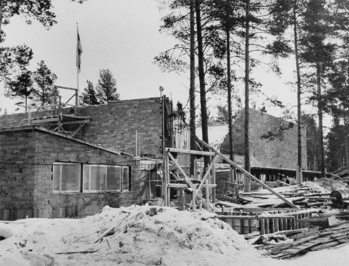 Construction site in 1959, Tapiola Co-educational School