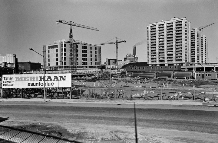 Construction site of Merihaka in 1974, Merihaka Housing Area