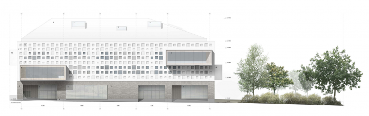 The façade plan, Jätkäsaari School