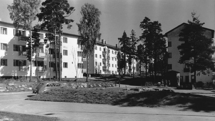 Intersection of Untamontie and Joukolantie in the late 1940s, Olympic Village