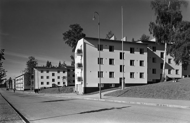 Koskelantie streetview in the Olympic Village photographed in 1940, Olympic Village