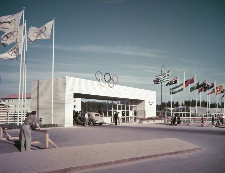 The gate to the Games Village in the 1952 Olympic Games, Olympic Village